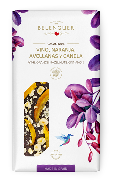 chocolate negro con vino, naranja, avellans